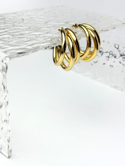 KILY LAYER HOOPS 14KARAT VERGOLDET -wasserfest-