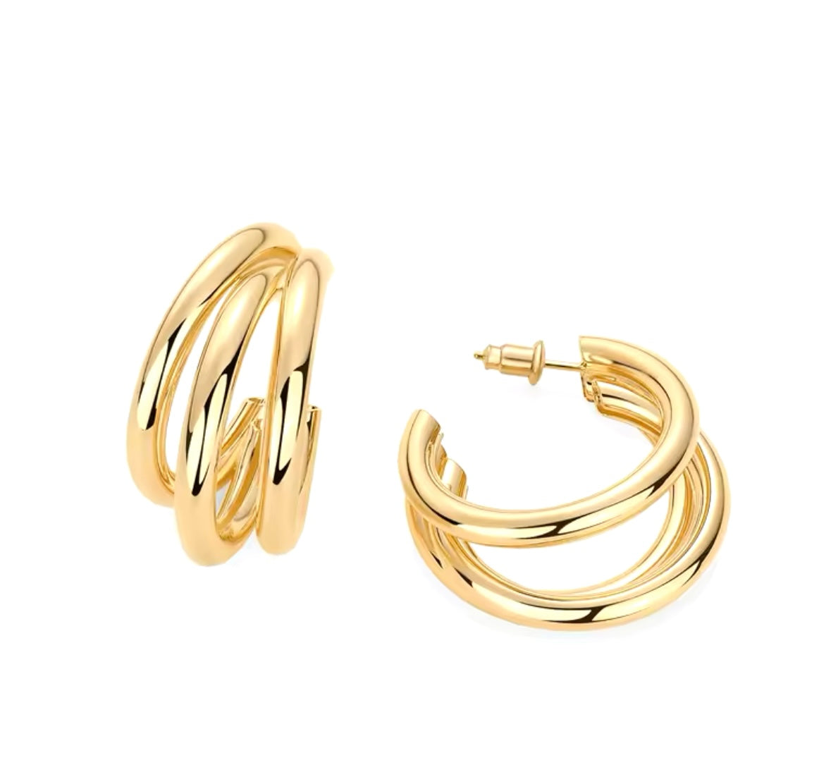 KILY LAYER HOOPS 14KARAT VERGOLDET -wasserfest-