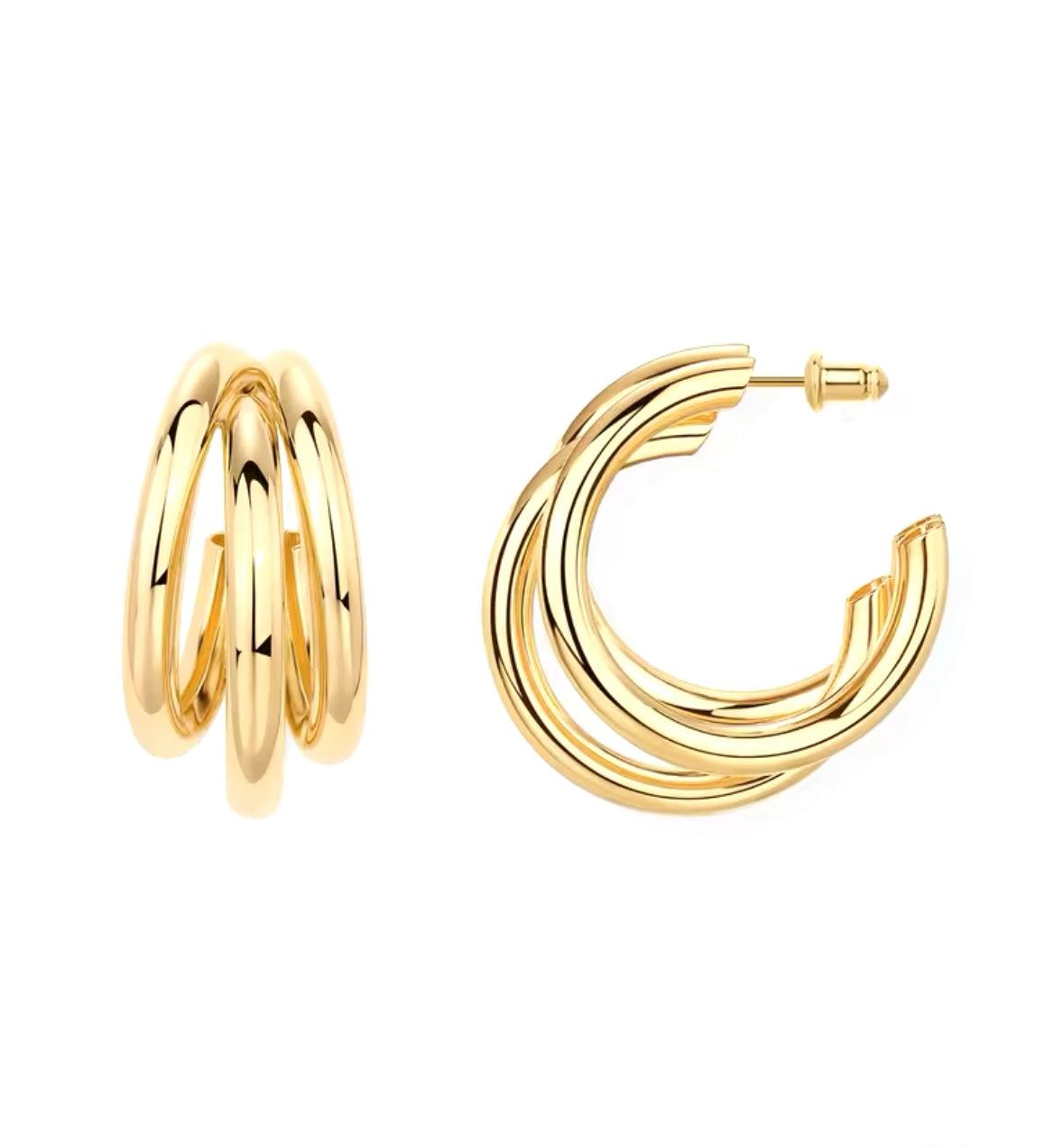 KILY LAYER HOOPS 14KARAT VERGOLDET -wasserfest-