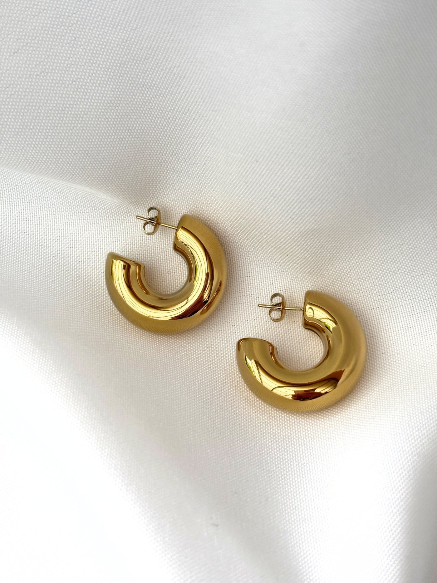 Chunky Creolen 18K vergoldet, 30mm - Clasthetic