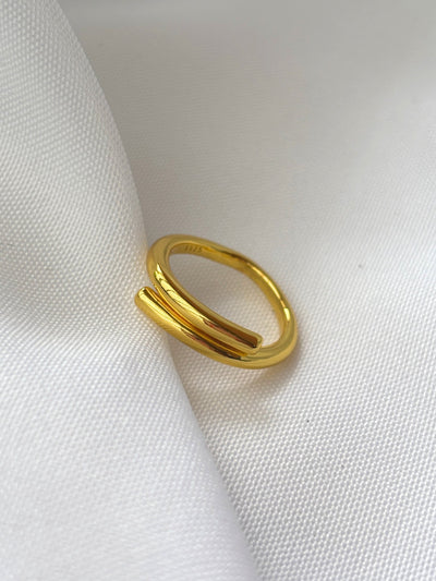 Goldener Ring aus 925er Silber verstellbar - Clasthetic