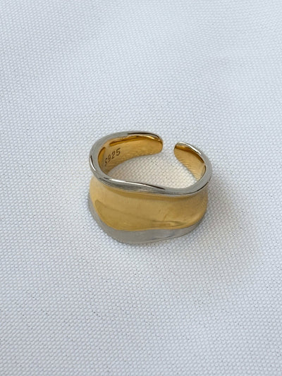 Bicolor Ring 925 Sterling Silber Gold - Clasthetic