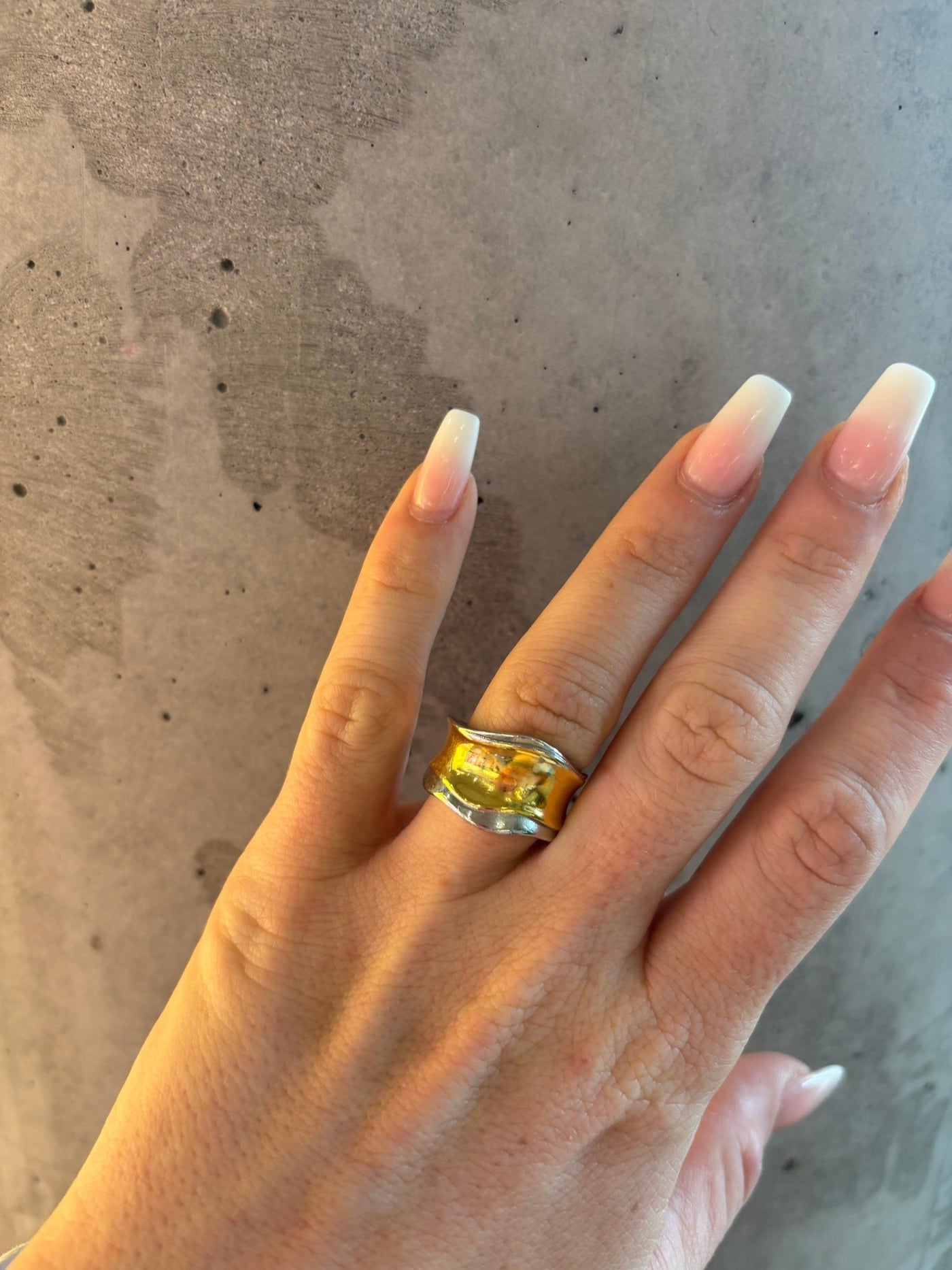 Bicolor Ring 925 Sterling Silber Gold - Clasthetic