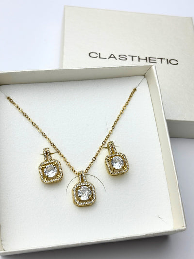 Gaby Schmuckset – Halskette mit Zirkonia, wasserfest – Clasthetic
