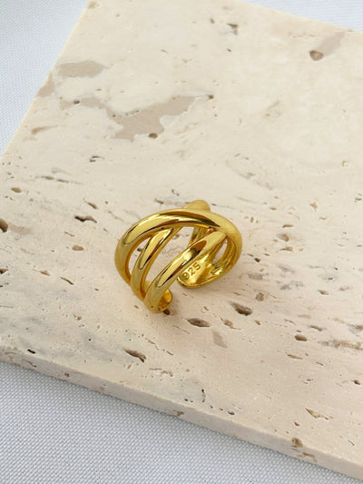 Chunky Goldring 925er Silber & verstellbar - Clasthetic