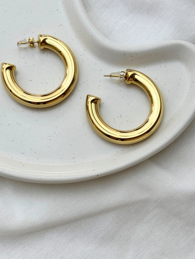 MAYA HOOPS CREOLEN GOLD - 4cm - LIEBLINGSSTÜCK - Clasthetic