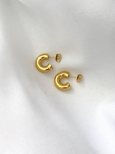 Elegante Creolen Ohrringe 18K vergoldet, 13 mm - Clasthetic