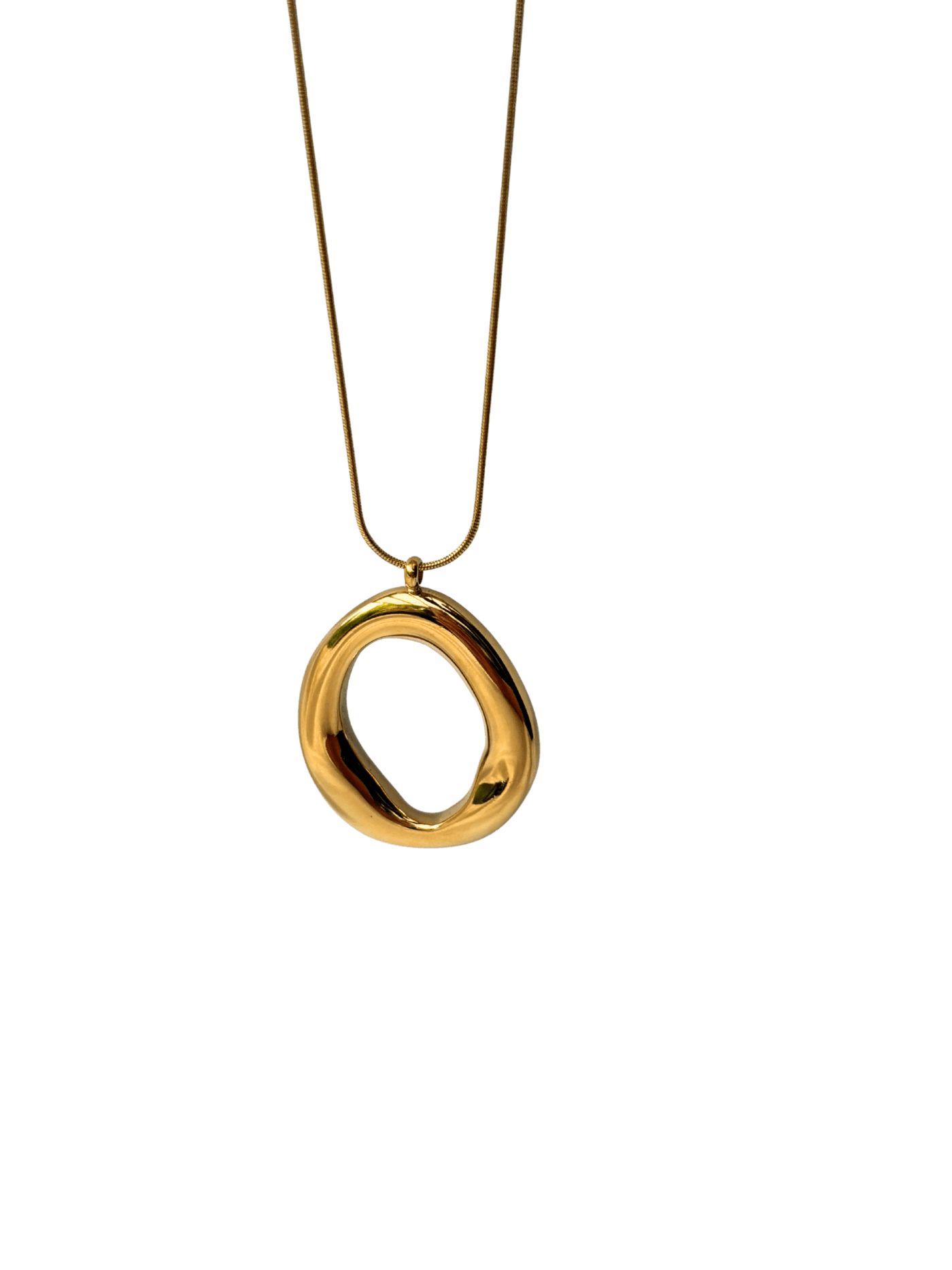 Vergoldete Statement Halskette Oval Design - Clasthetic