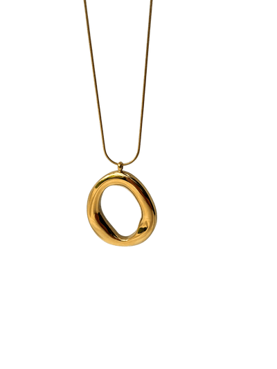 Vergoldete Statement Halskette Oval Design - Clasthetic