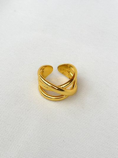 Chunky Goldring 925er Silber & verstellbar - Clasthetic