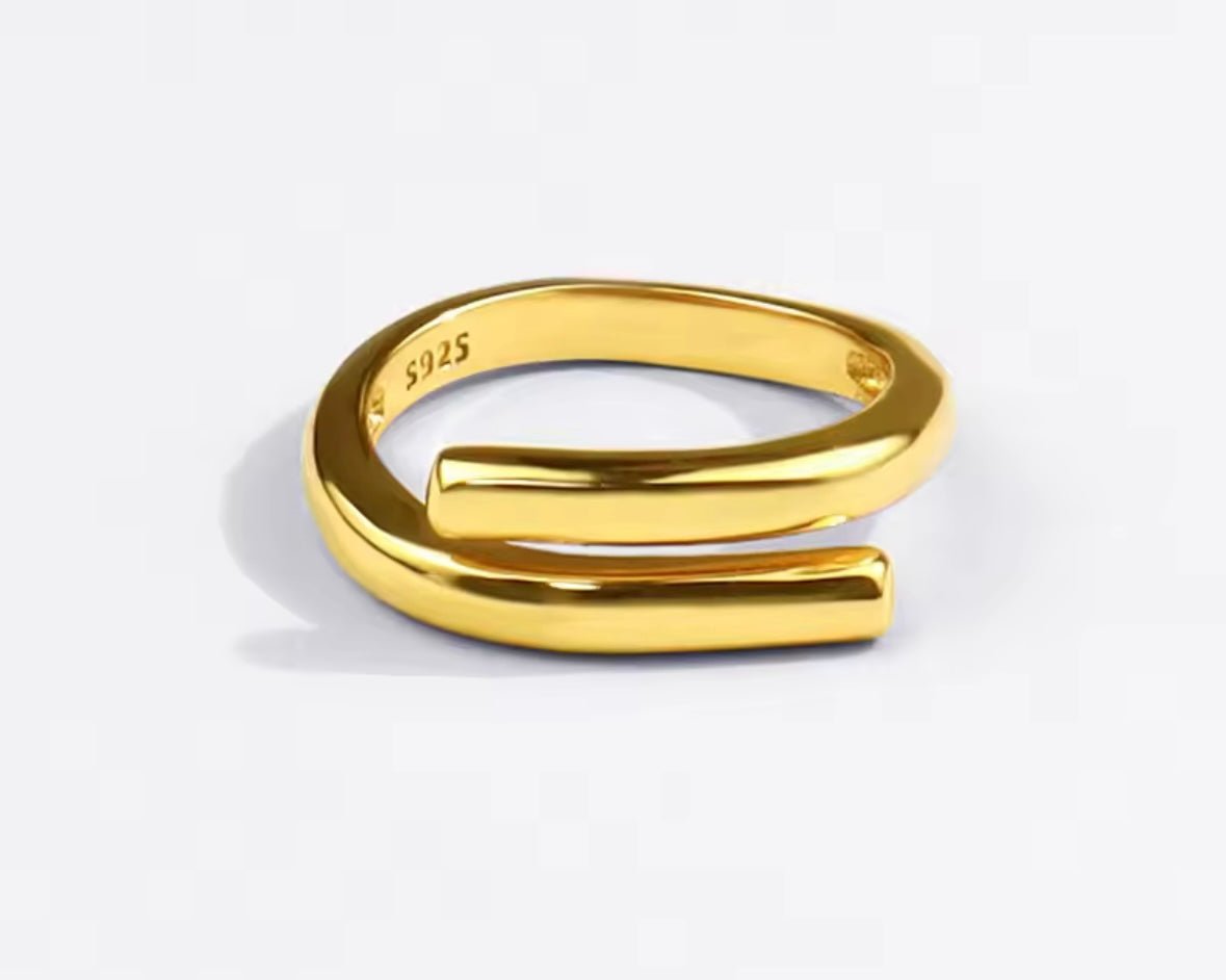 Goldener Ring aus 925er Silber verstellbar - Clasthetic